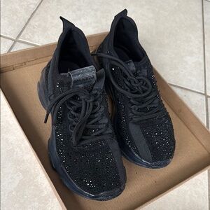 Steve Madden Black Knit Sneakers with Shimmer